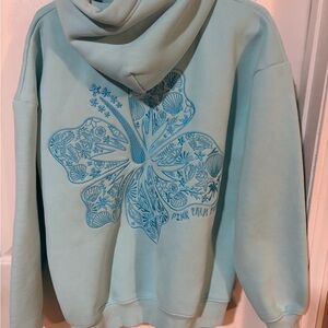 Pink Palm Puff Hoodie